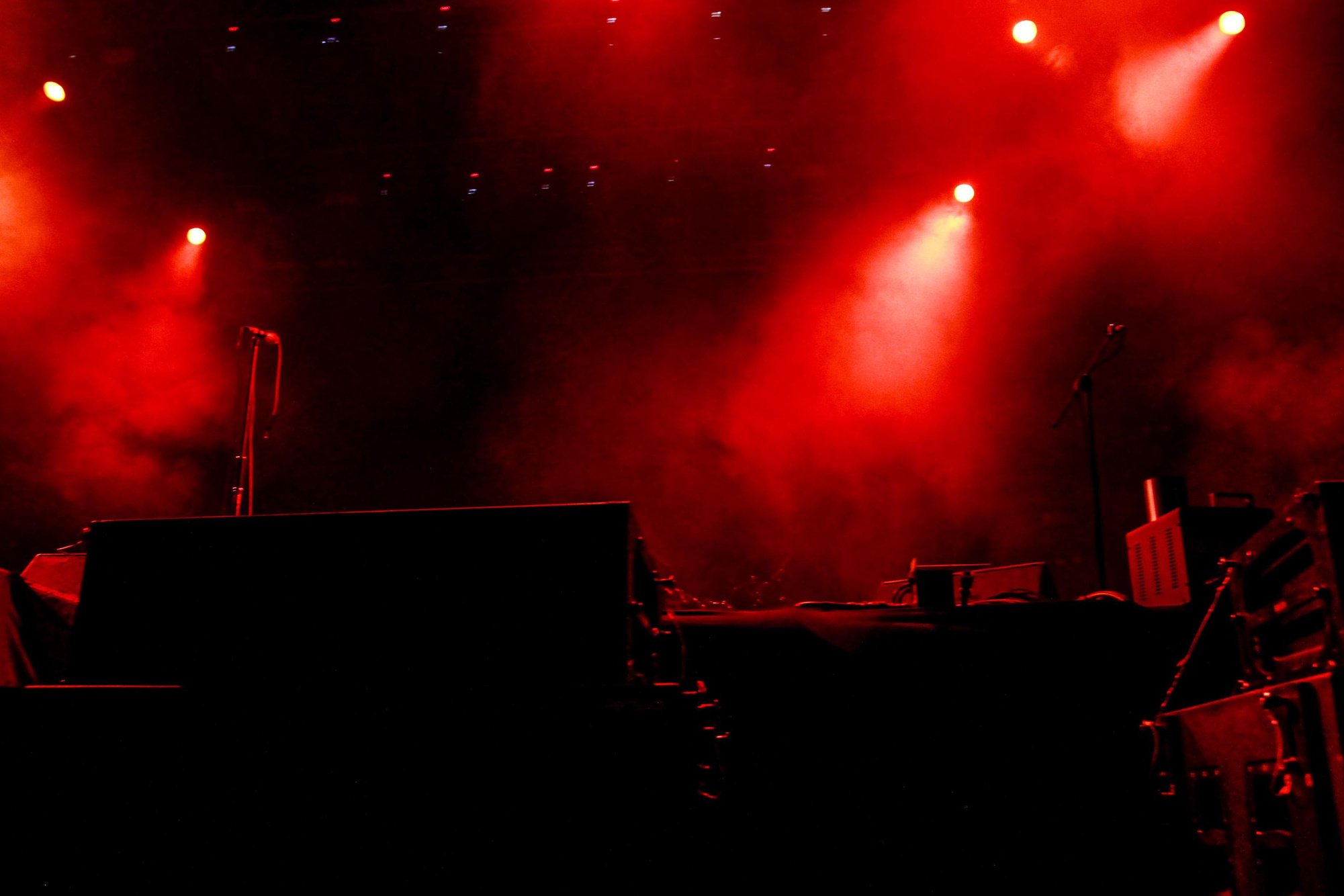 Stage with red lights